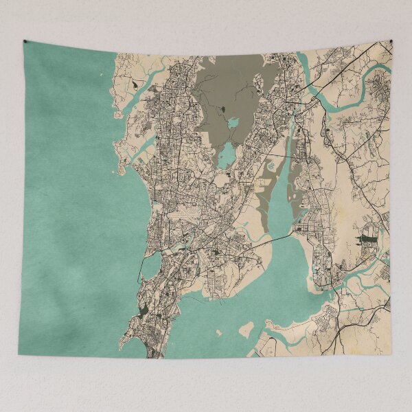 Item preview, Mumbai City Map of India - Vintage designed and sold by deMAP.