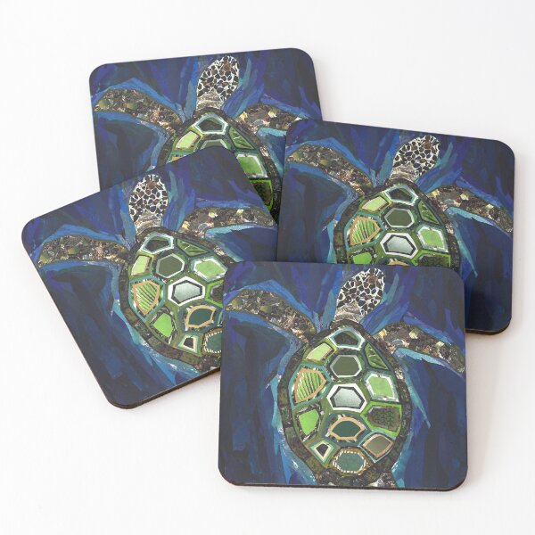 Item preview, Turtle Collage using recycled magazines hand cut by Jenny Blair designed and sold by jennyblairarts.