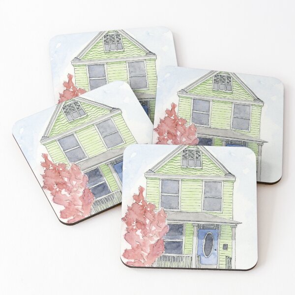 Item preview, Little Green House Illustration - Victorian Farmhouse Drawing designed and sold by LadyKatieP.