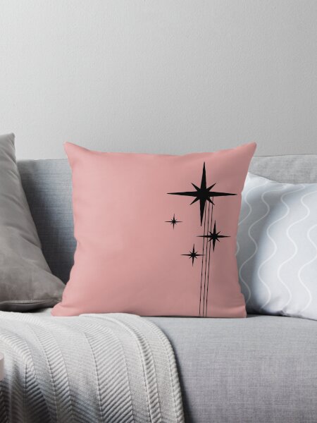 Item preview, 1950s Atomic Age Retro Starbursts in 50s Pink and Black designed and sold by kierkegaard.