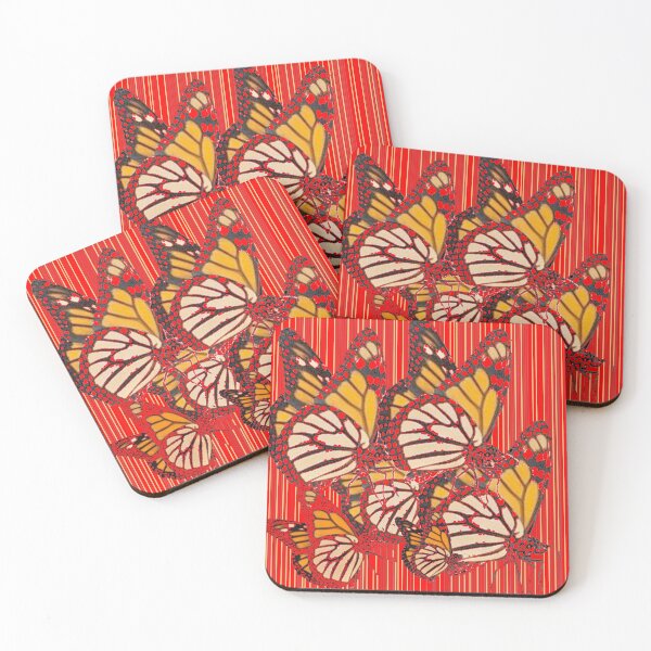 Item preview, MONARCH BUTTERFLIES RED PATTERN ABSTRACT ART designed and sold by sharlesart.