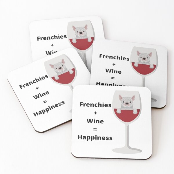 Item preview, Cute French Bulldog and wine lover equals happiness designed and sold by Tassie-Tiger.