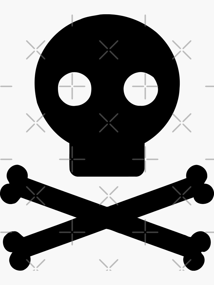 "Skull and Crossbones Emoji" Sticker for Sale by siggyspatsky Redbubble