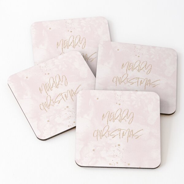 Item preview, pink gold glitter Merry Christmas lettering Illustation designed and sold by seemune.