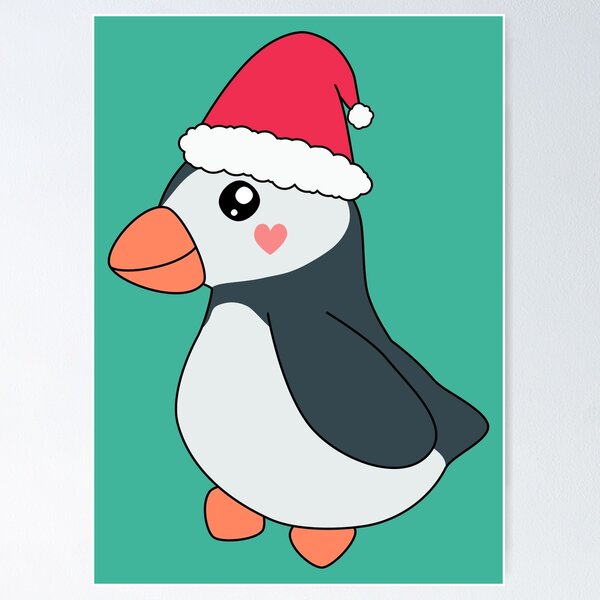 Item preview, Cute Kawaii Puffin Christmas Red Santa Hat designed and sold by cashewdays.