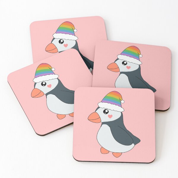Item preview, Kawaii Puffin LGBTQIA Rainbow Pride Flag Santa Hat designed and sold by cashewdays.