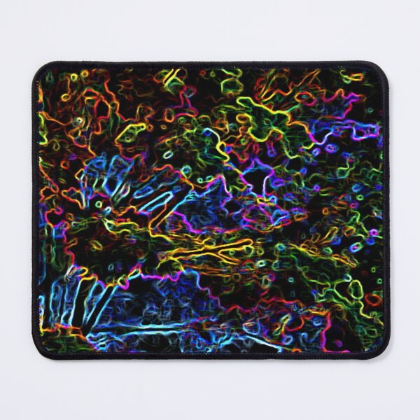 Item preview, Wavy Circles and Lines Multi Colored Abstract Neon Black Background designed and sold by JariHawk.
