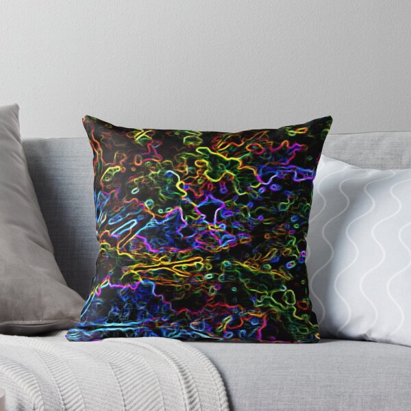 Item preview, Wavy Circles and Lines Multi Colored Abstract Neon Black Background designed and sold by JariHawk.