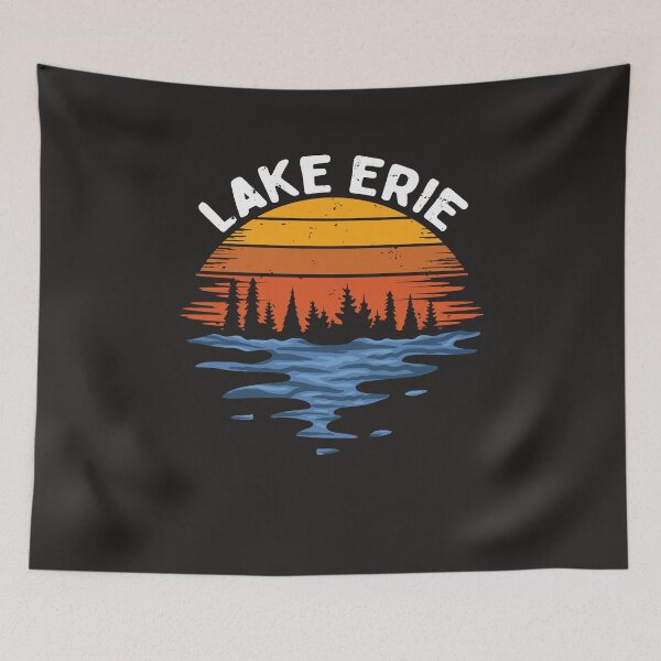 Item preview, Vintage Lake Erie Ohio Sunset Art designed and sold by MrEddie10.