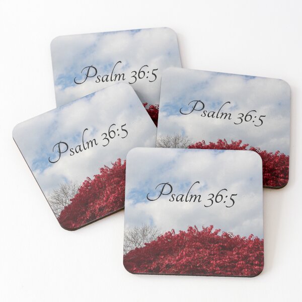 Item preview, Blue Sky with Clouds Autumn Red Trees Leaves Psalm 36:5 designed and sold by JariHawk.