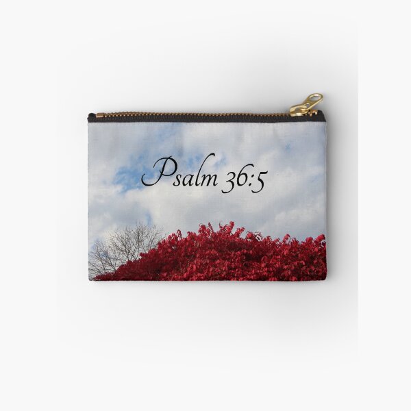 Item preview, Blue Sky with Clouds Autumn Red Trees Leaves Psalm 36:5 designed and sold by JariHawk.