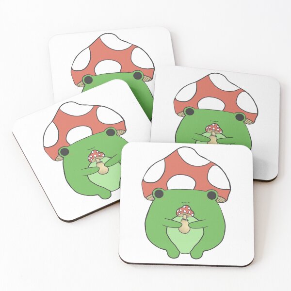 Item preview, Frog wearing mushroom hat holding mushroom designed and sold by SafariByMarisa.