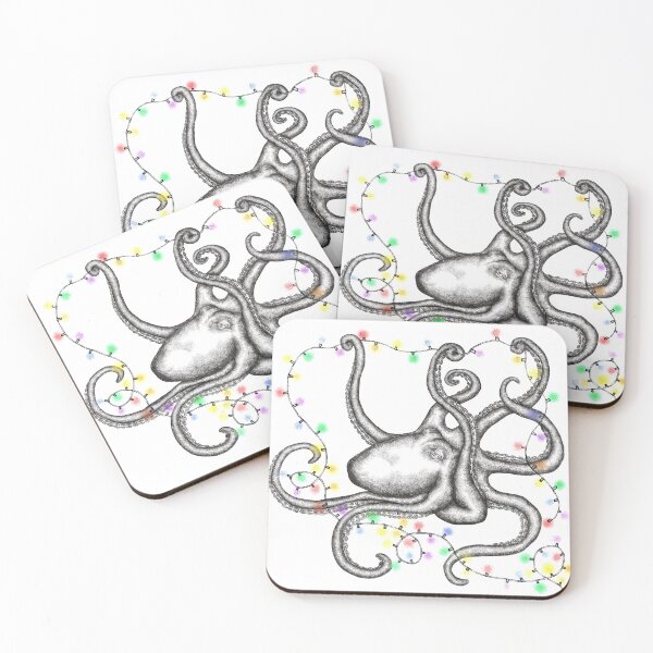 Item preview, Holiday Lights Octopus designed and sold by aliciakeyser.