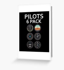 Pilots Six Pack Airplane Instruments Greeting Card