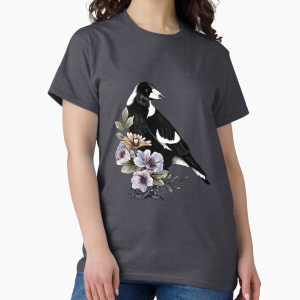 Item preview, Magpie Australian wild bird black and white designed and sold by ahahdodo.