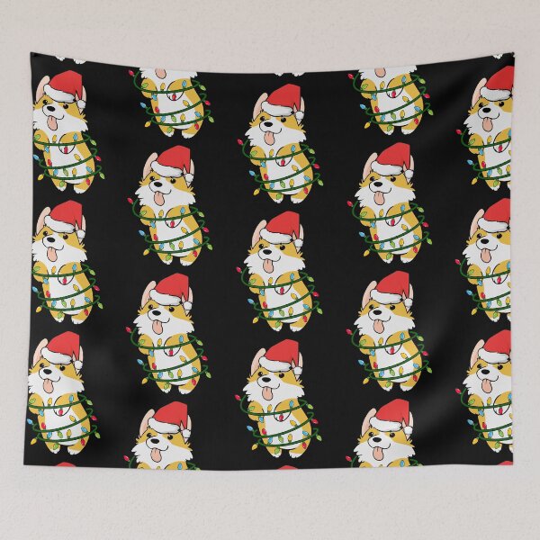 Item preview, Corgi Santa Christmas Tree Lights Xmas Boys Men Corgmas Dog designed and sold by zenpatterns.