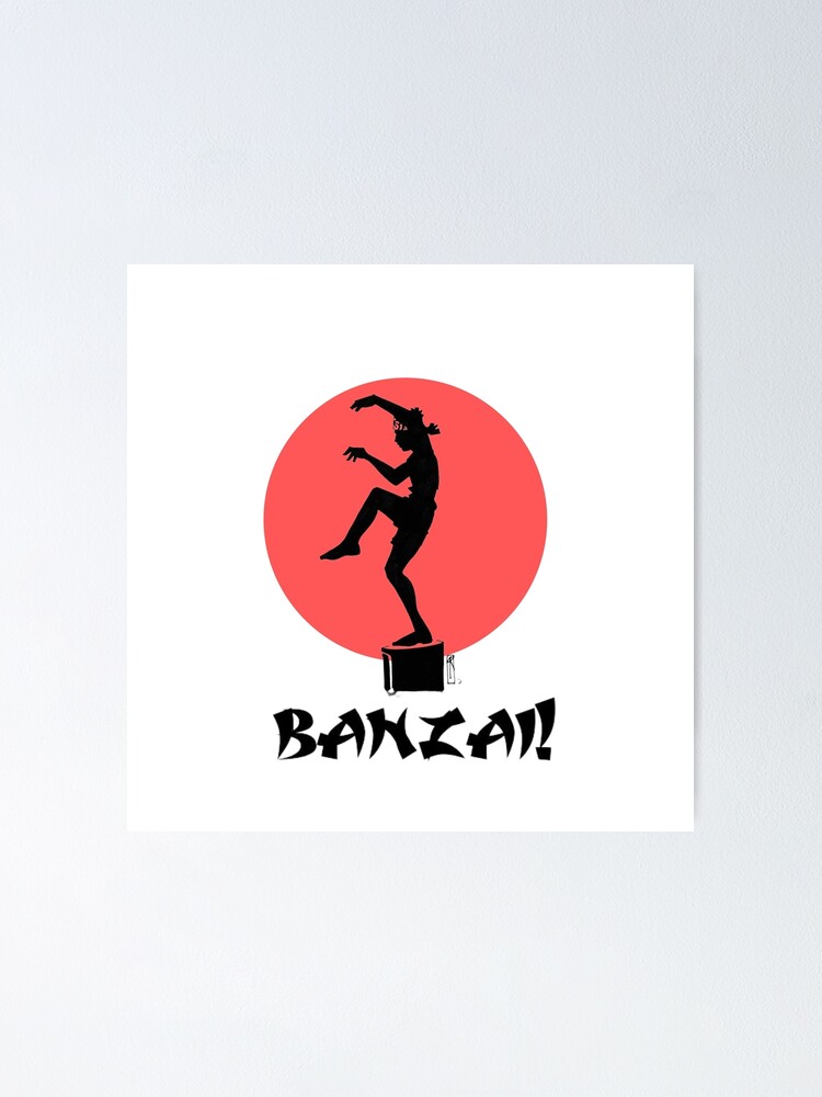 Banzai!” Crane Kick Daniel LaRusso Karate Kid/Cobra Kai" Poster by PunchTheMoon Redbubble