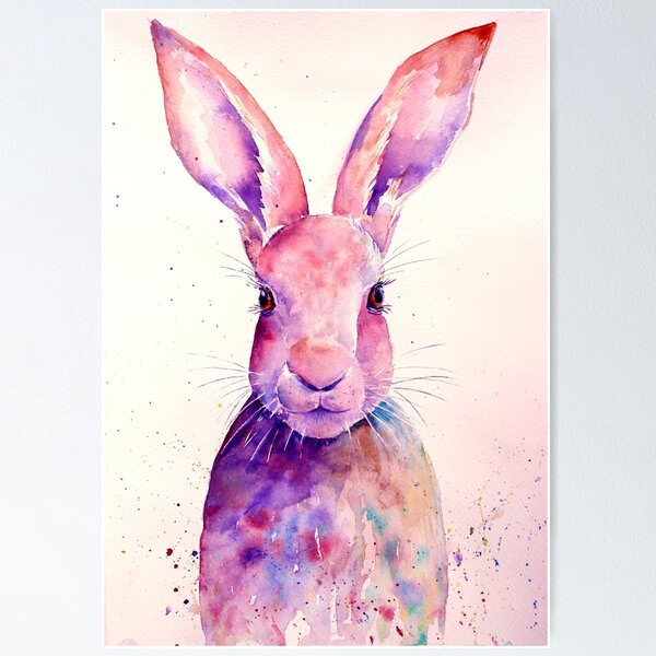 Artikelvorschau, Aquarell Kaninchen Porträt entworfen und verkauft von cornercroft.