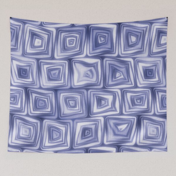 Item preview, Large Blue Squiggly Swirly Spiral Squares designed and sold by James-Cole.
