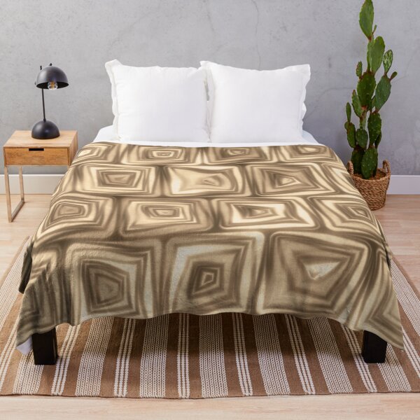 Item preview, Large Earthy Brown Squiggly Swirly Spiral Squares designed and sold by James-Cole.