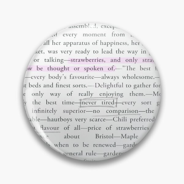 Item preview, Emma Book Quote - The Strawberry Passage - Jane Austen designed and sold by GoodOldBooks.