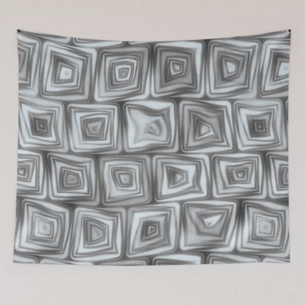Item preview, Large Grey Squiggly Swirly Spiral Squares designed and sold by James-Cole.