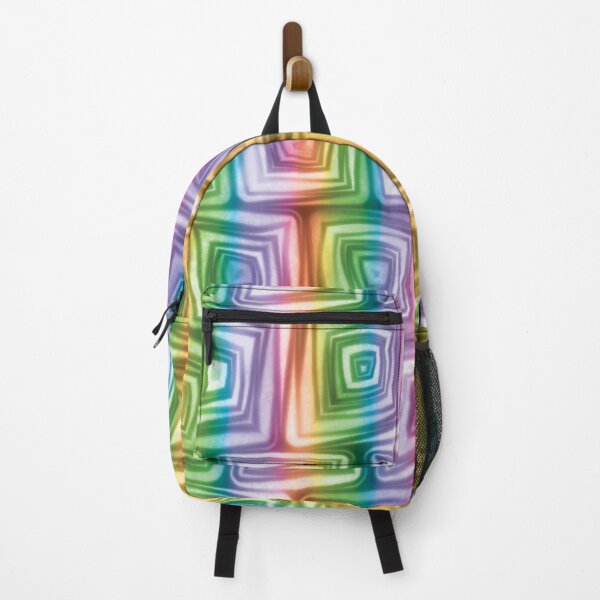 Item preview, Large Rainbow Stripes Squiggly Swirly Spiral Squares designed and sold by James-Cole.