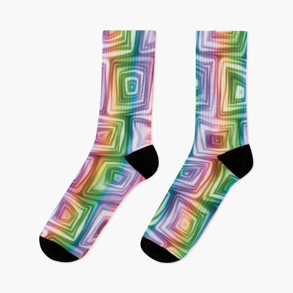 Item preview, Large Rainbow Stripes Squiggly Swirly Spiral Squares designed and sold by James-Cole.