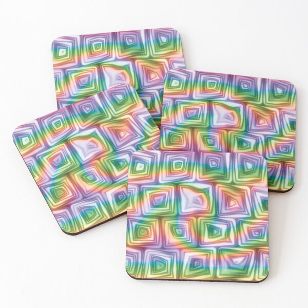 Item preview, Large Rainbow Swirl Squiggly Swirly Spiral Squares designed and sold by James-Cole.