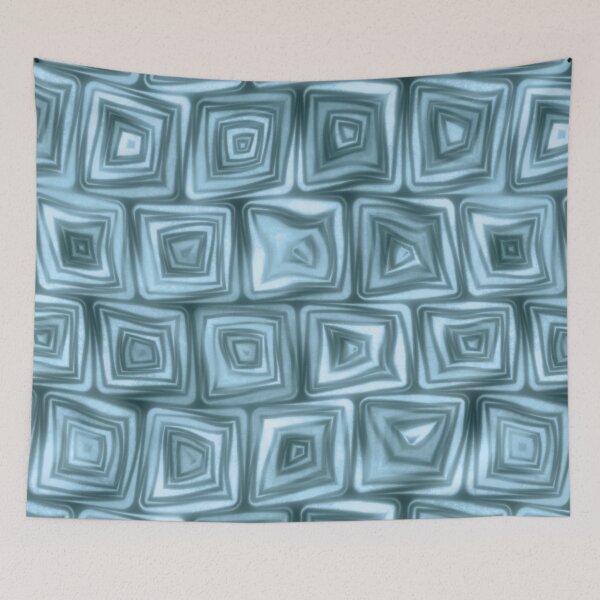 Item preview, Large Turquoise Squiggly Swirly Spiral Squares designed and sold by James-Cole.