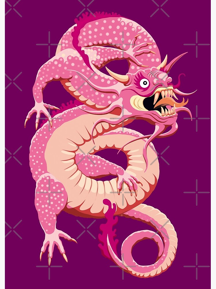 "Pink Chinese Dragon" Poster by TMBTM Redbubble