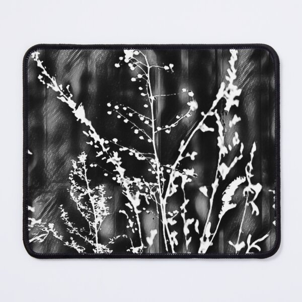 Item preview, silhouettes of nature, silhouettes of herbs, plants in winter, grass night, monochrome, minimalism, white black designed and sold by Maria Mihailova.
