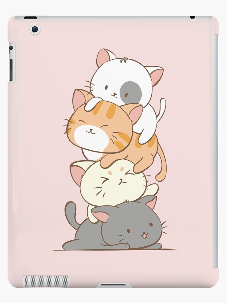 Meowtain Cute Kawaii Cat Stack Anime Japanese Harajuku Pastel Aesthetic  iPad Case & Skin for Sale by Irene Koh