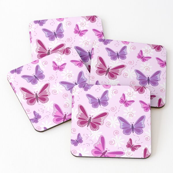 Item preview, Flying butterflies in shades of pinks and purples  designed and sold by SisileeGift.