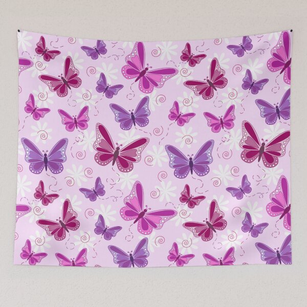 Item preview, Flying butterflies in shades of pinks and purples  designed and sold by SisileeGift.