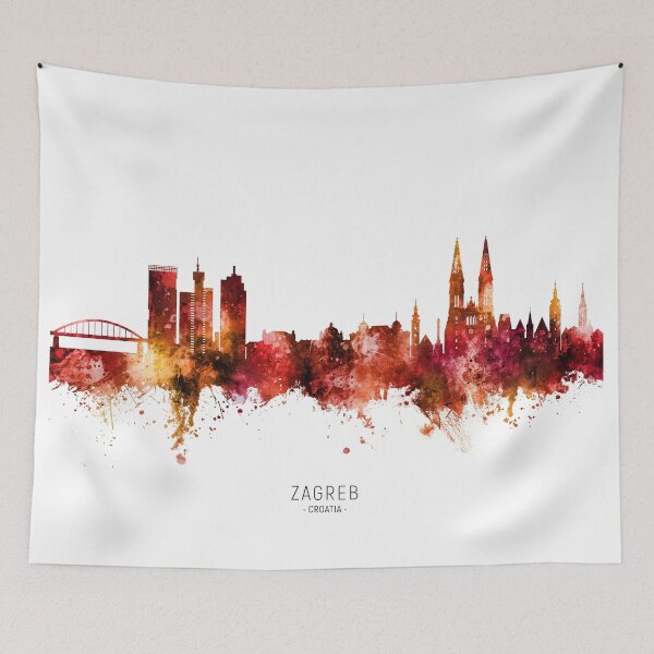 Item preview, Zagreb Croatia Skyline designed and sold by ArtPrints.
