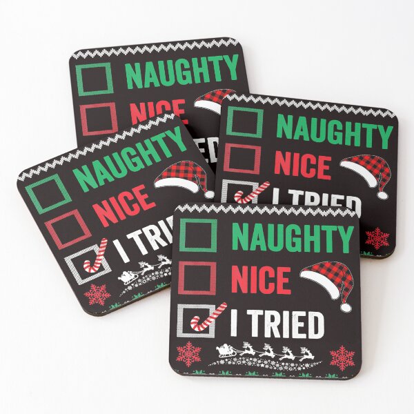 Item preview, Christmas Nice Naughty I Tried Ugly Sweater Red Plaid designed and sold by JodyBoling.