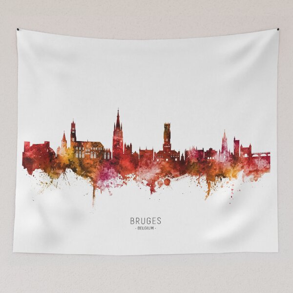 Item preview, Bruges Belgium Skyline designed and sold by ArtPrints.