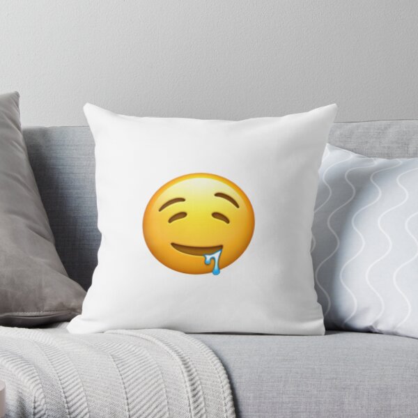 Drooling Face Emoji Throw Pillow