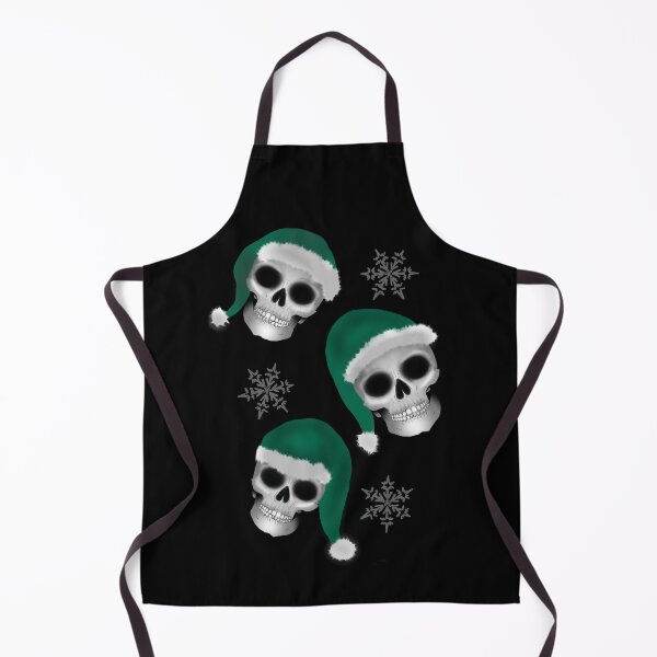 Item preview, Gothic Christmas Skeleton print green santa hats designed and sold by DemonicGloom.