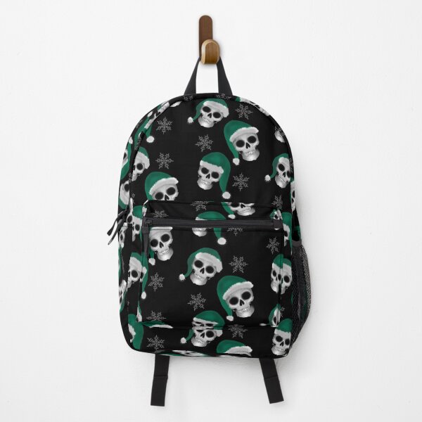 Item preview, Gothic Christmas Skeleton print green santa hats designed and sold by DemonicGloom.