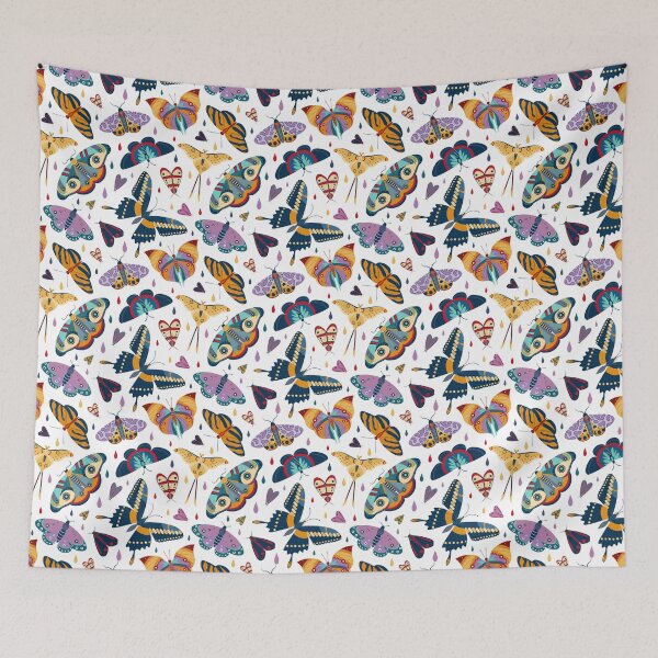 Item preview, Tropical moth with colorful exotic butterflies designed and sold by AletacStore.