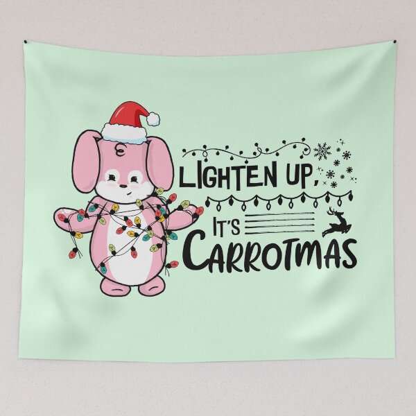 Item preview, Lighten Up, It's Carrotmas | Punny Bunny | Christmas (Pink x White) designed and sold by the-krisney-way.