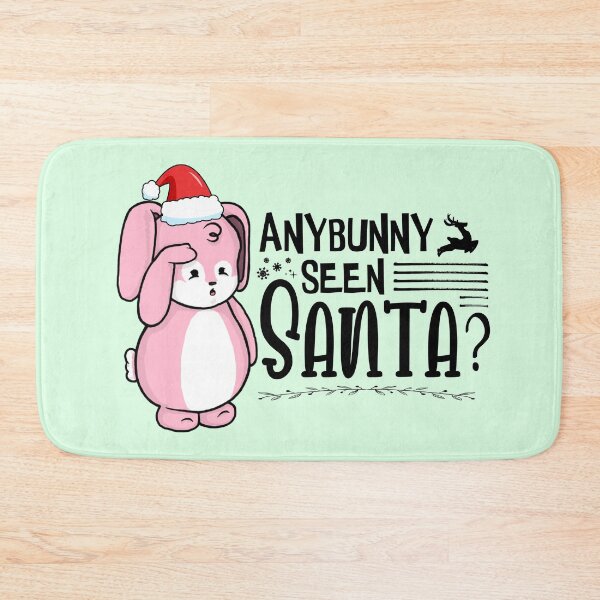 Item preview, Anybunny Seen Santa? | Punny Bunny | Christmas (Pink x White) designed and sold by the-krisney-way.