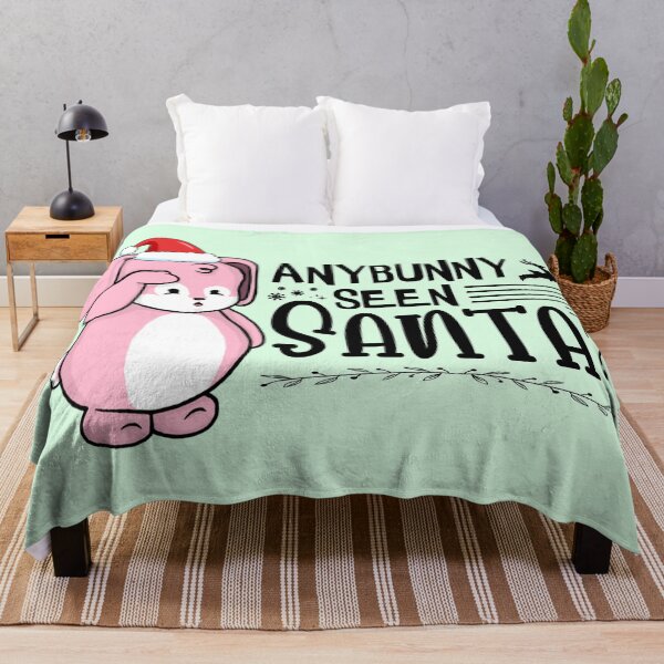 Item preview, Anybunny Seen Santa? | Punny Bunny | Christmas (Pink x White) designed and sold by the-krisney-way.