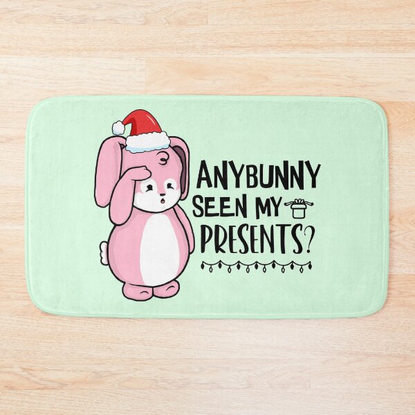 Item preview, Anybunny Seen My Presents? | Punny Bunny | Christmas (Pink x White) designed and sold by the-krisney-way.