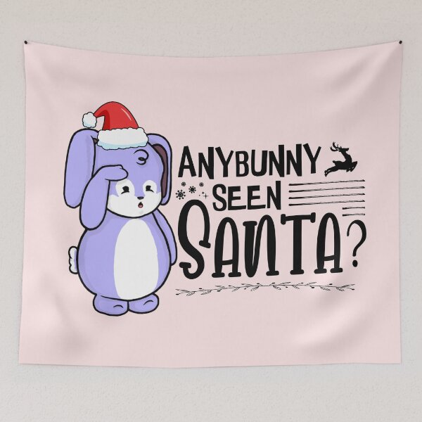 Item preview, Anybunny Seen Santa? | Punny Bunny | Christmas (Blue x White) designed and sold by the-krisney-way.