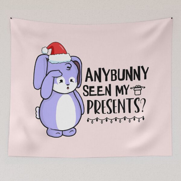 Item preview, Anybunny Seen My Presents? | Punny Bunny | Christmas (Blue x White) designed and sold by the-krisney-way.