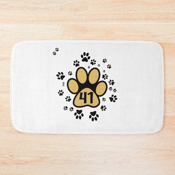 Item preview, Pet paw prints with number forty-one - numbers 41 designed and sold by MadandMean.