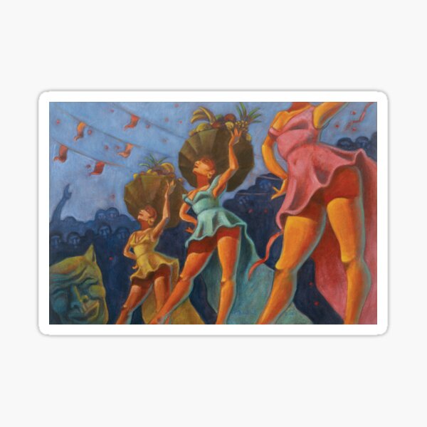 La Fiesta, Three Singing Girls with Fruit Hats Sticker